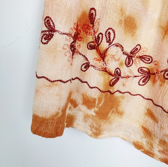 Pagoda Women's Embroidered Boho Dress - One Size Fits All Beach Resortwear - Picture 4 of 9